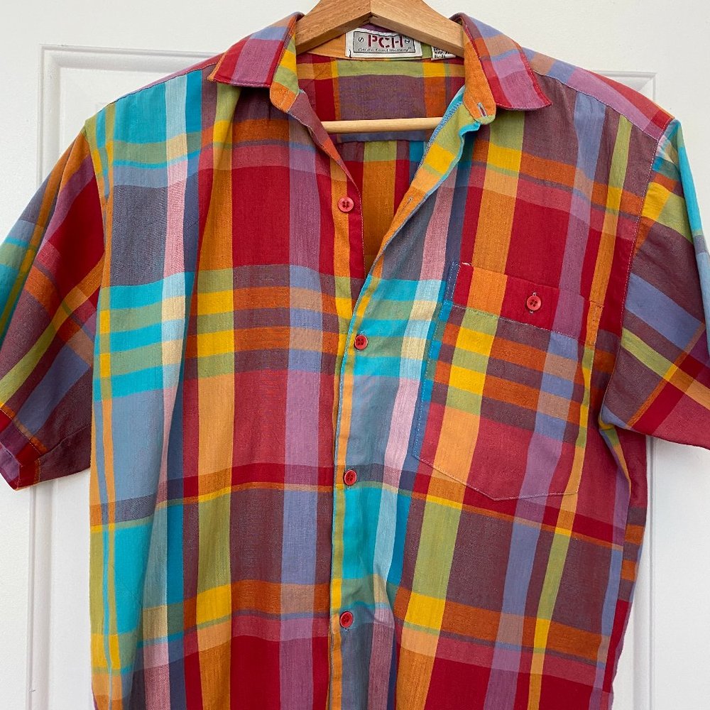 Vintage Spring Plaid Button Down